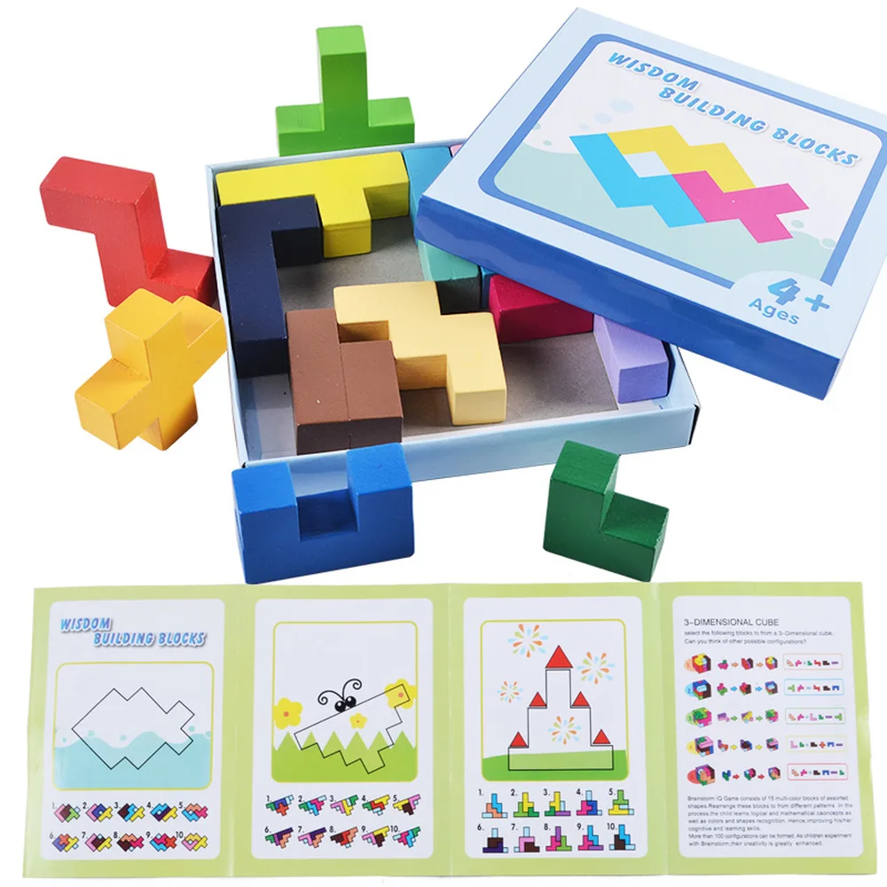 2018 Новый деревянные головоломки игрушка InGooood Tangram Логические игры Тетрис