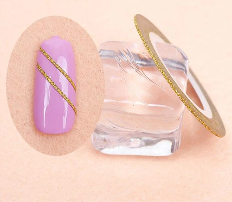 Лента для нейл арта 6 шт./лот металлическая золотая и Серебряная полоска