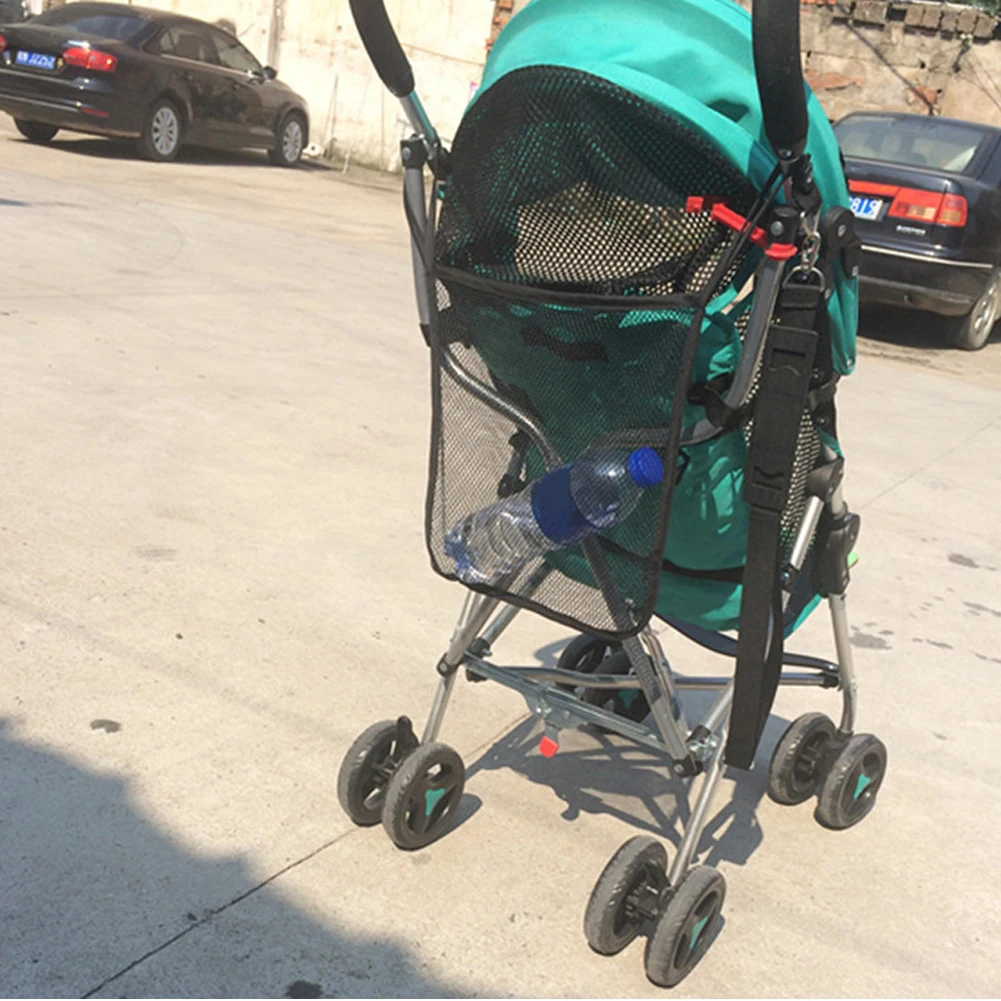 

Polyester Stroller Hanging Bag Baby Nappy Water Bottle Stroller Carrying Bag Baby Stroller Mesh Bag A Net