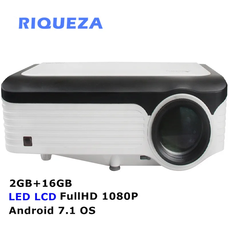 RIQUEZA X2001 Смарт 2 ГБ + 16 Android проектор FULLHD 1080P светодиодный 1920x1080 4k видео 7 1 OS для