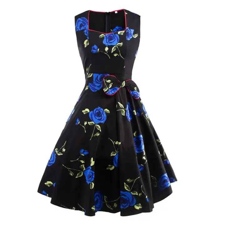 Новое хлопковое Пышное Платье с цветочным принтом украшенное бантиком длинными