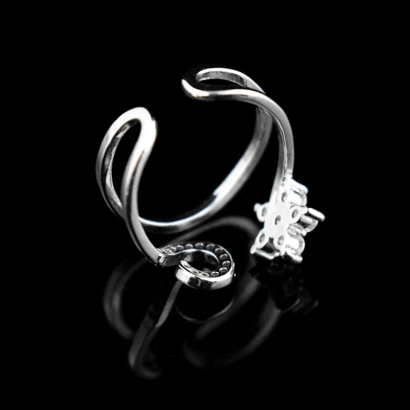 Женское Двухслойное кольцо из серебра 925 пробы с фианитами | Украшения и