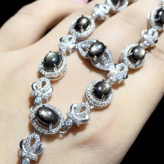 ZHHIRY Звезда Сапфир Драгоценный Камень ювелирный набор из натуральной 925 пробы