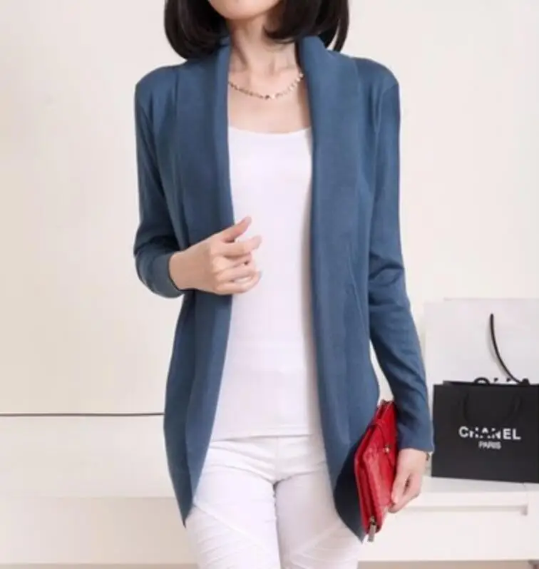 Autumn Winter New Women Long Sleeve Knitted Sweater Casual Solid Scarf Collar Cardigans Sweaters |
