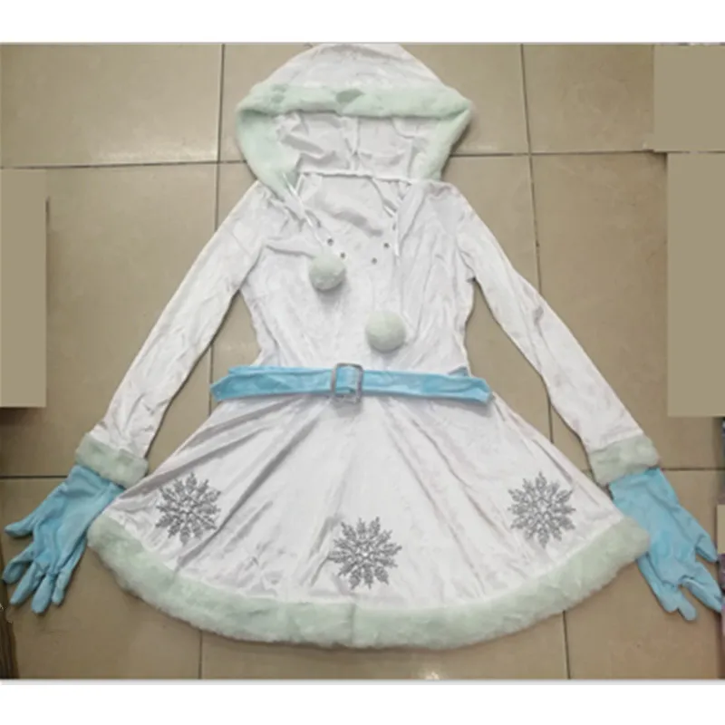 Sexy Christmas tree Costumes Deluxe Sexy Dreamy Snow Maiden Hooded Christmas Dress Santa Claus Costumes for Adults Uniform