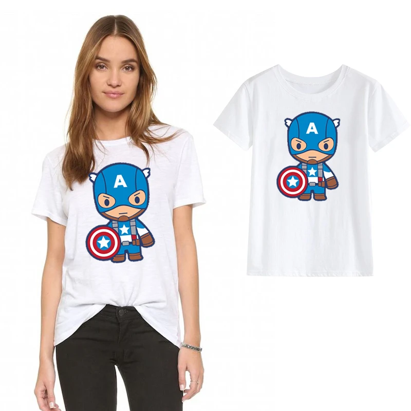 Женская футболка с принтом мстители Белая Летняя Капитан Америка Новая мода |