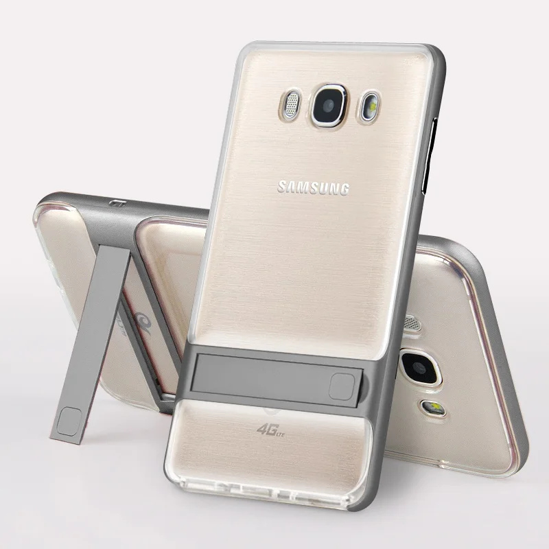 Kickstand Чехол для SAMSUNG galaxy j710 j7 2016 uxury Марка Телефон Случаях PC + TPU Гладкий Стенд