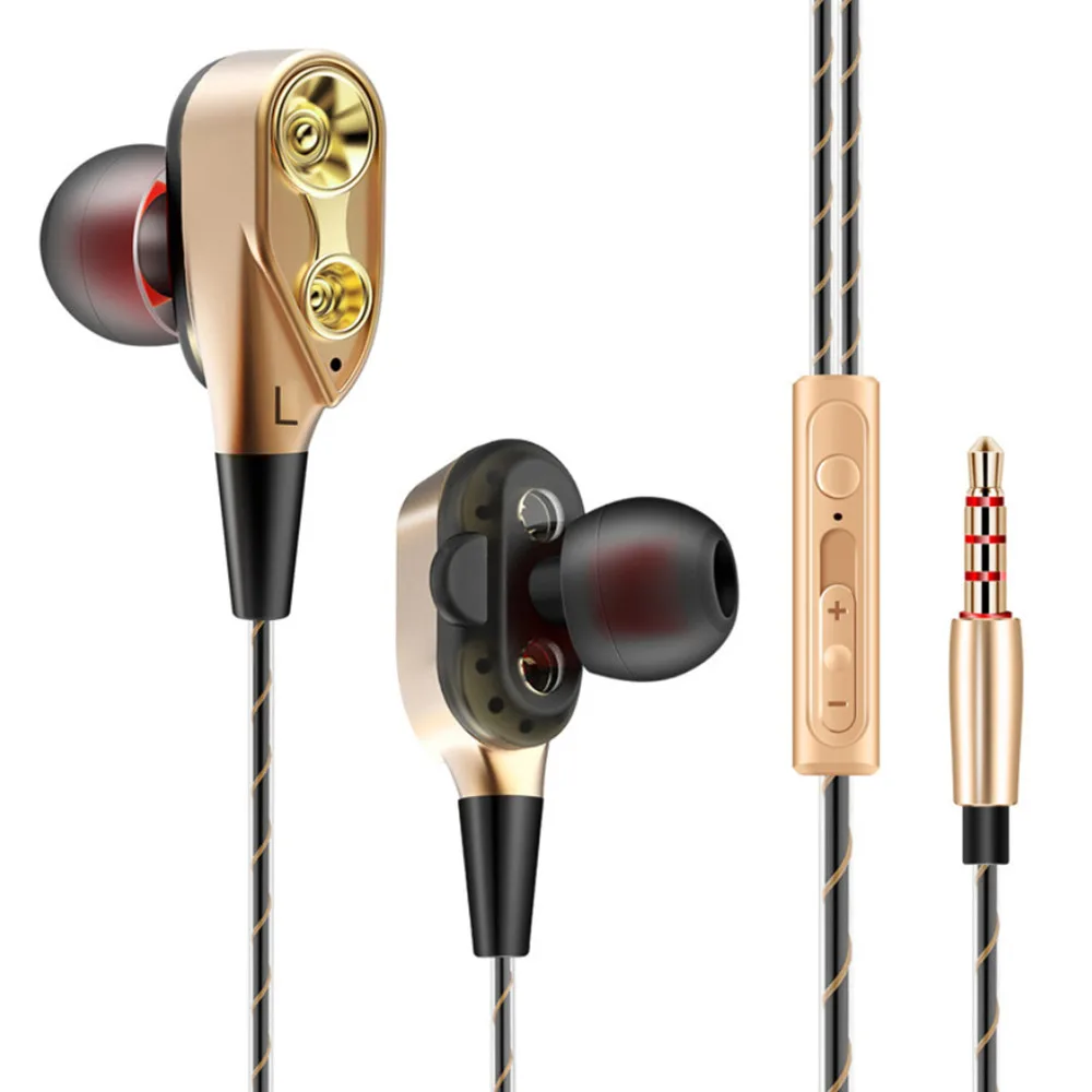 

Dual Drive Wired 3.5MM audifonos para celular In-ear earphones Stereo in ear headset hi fi headphones wire Bass phone for iphone