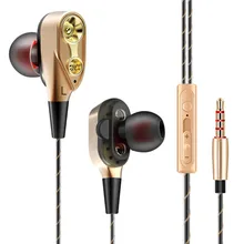 Dual Drive Wired 3.5MM audifonos para celular In-ear earphones Stereo in ear headset hi fi headphones wire Bass phone for iphone