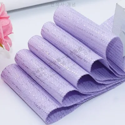 White purple Для детей возрастом от 1 до "1,5" 25 38 мм цвета: золотистый, серебристый линия Сатиновые ленты из полиэстера вручную изготовленная лента DIY брошью-цветком; бант для волос аксессуары 50 ярдов - Цвет: White purple