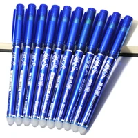 10pcs 0 5mm writing nib rod erasable ballpoint pen erase blue black ink refill school student stationery office supplies