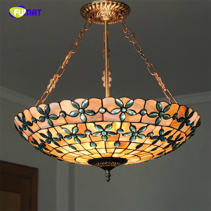 FUMAT 20 &quotTiffany Shell Shade подвесные светильники Европейское Внутреннее освещение синие