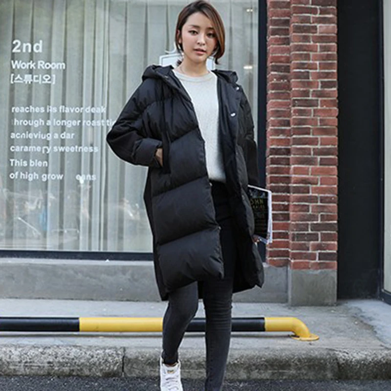 2018 New Autumn Winter women Cotton jacket Fashion Loose Large Size Hooded Warm Long Coat Casual Female Parkas NW579 | Женская одежда