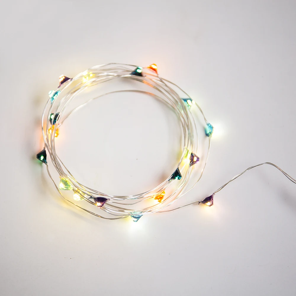 Гирлянда светодиодная с питанием от батареи Радужная алмазная|string lights|christmas lightsled