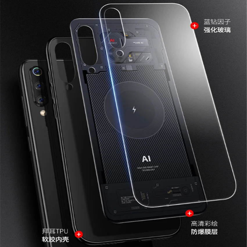 Чехол для Xiaomi Mi 9 SE Mi9 чехол из закаленного стекла Aixuan Оригинальный mi SE|Бамперы| |