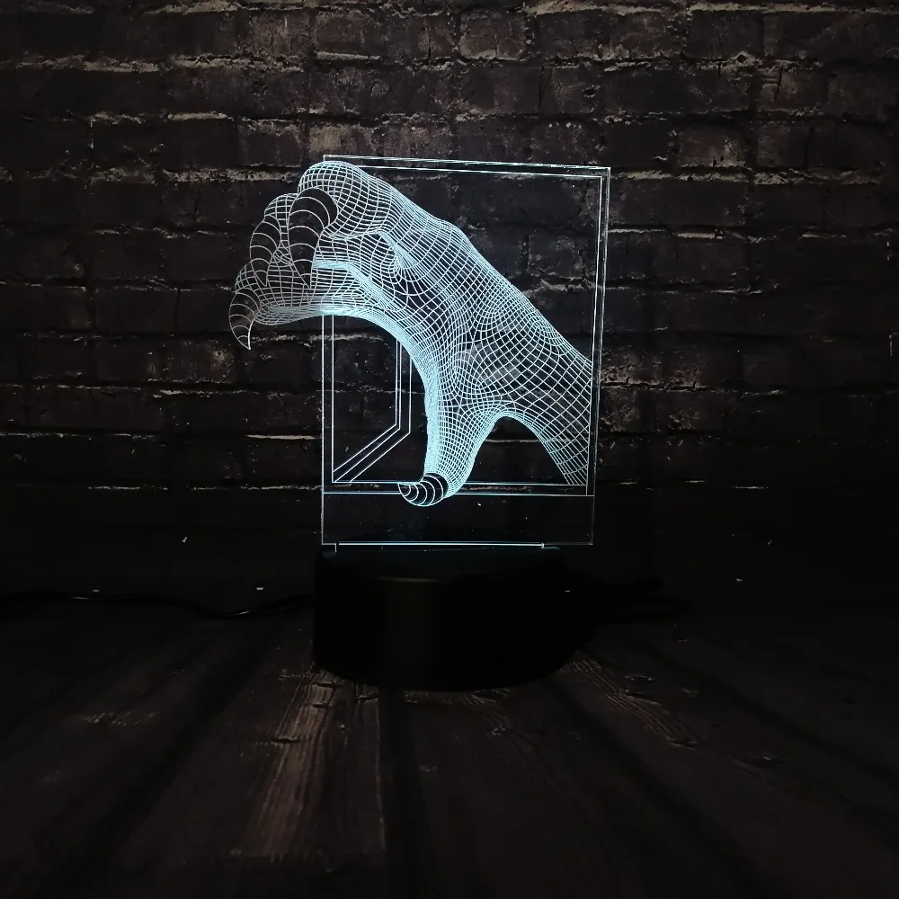 3D зверь лапы Прохладный декор светодиодный Ночной светильник Настольная лампа