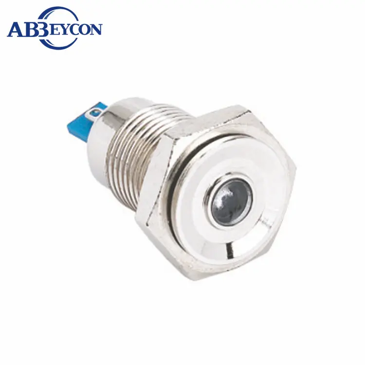 IN101 12 мм PI65 Водонепроницаемая металлическая 12 В индикаторная лампа