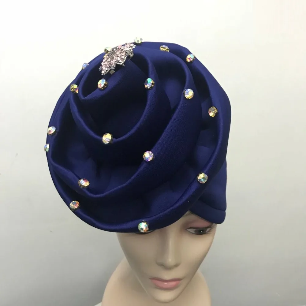 2018 нигерийский головной убор gele с бусинами уже изготовленный auto тюрбан