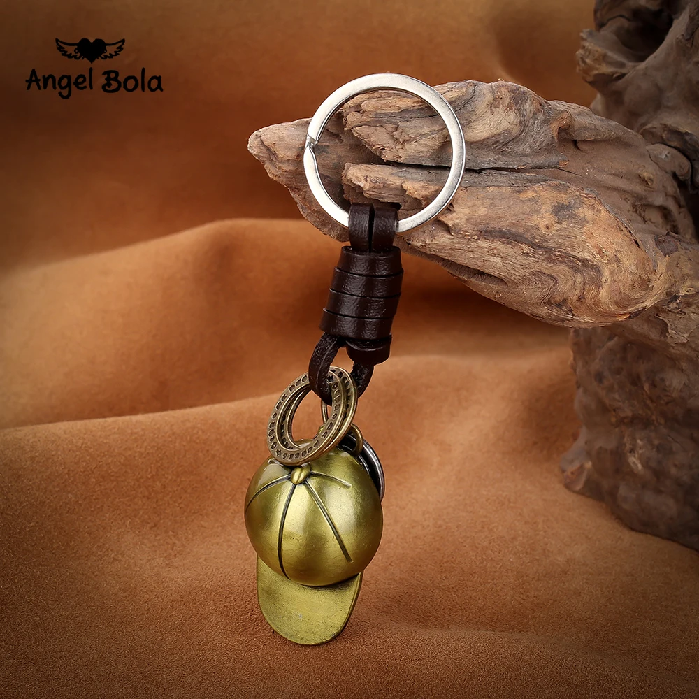 10 шт./лот винтажный брелок из медного сплава с бейсбольной шляпой натуральной