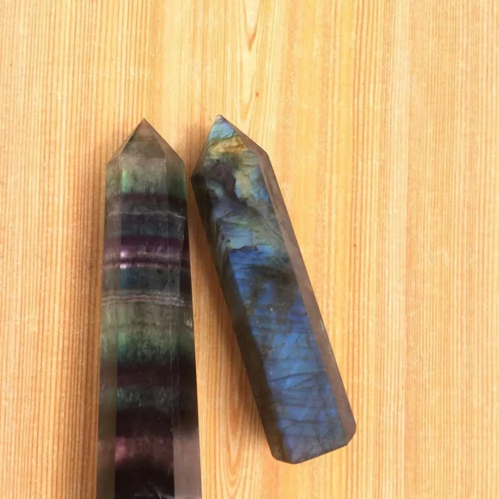 Горячая продажа красивый 100% натуральный лабрадорит Радужный флюоритовый кварц