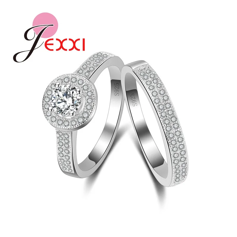 Женское Любимое кольцо с белым кристаллом из стерлингового серебра 925 пробы