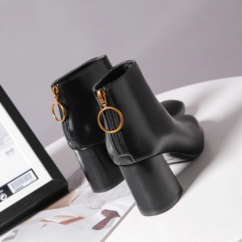 2020 г. новые женские ботильоны с квадратным носком весенне зимняя обувь