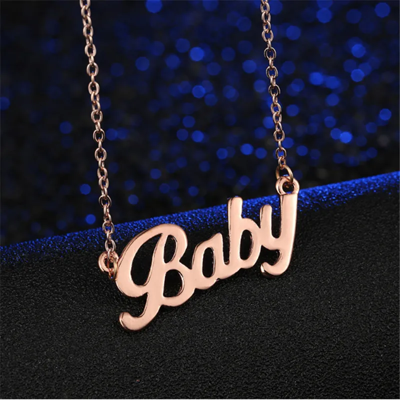 Изящное милое ожерелье с надписью "Baby", подвеска с именем для женщин и девочек, лучший подарок на день рождения