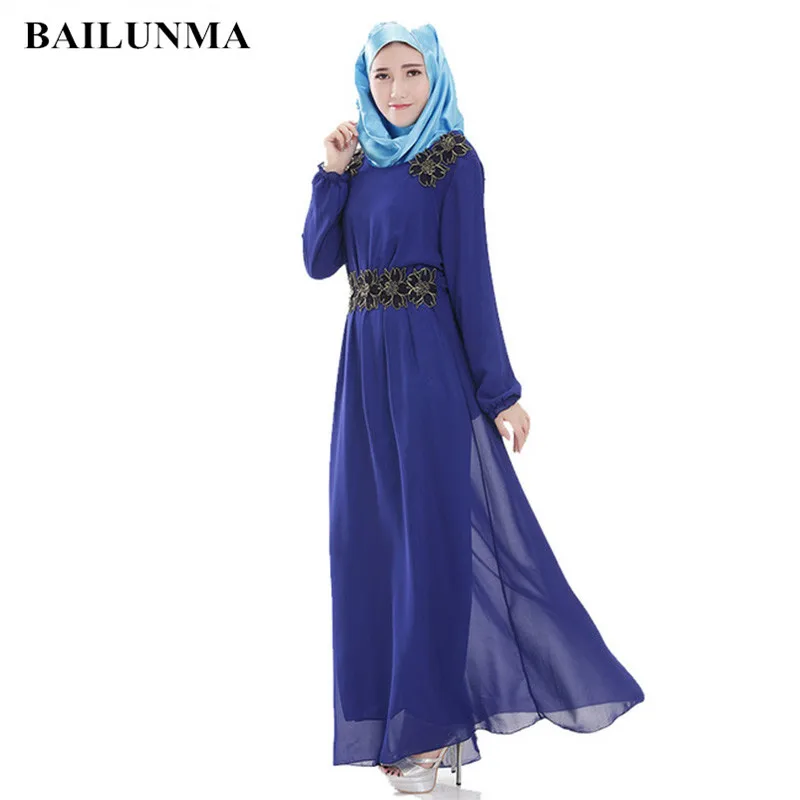 Дубай Абая Мусульманская одежда шифон исламский платье одежда из Индонезии; Абая для женщин B5005