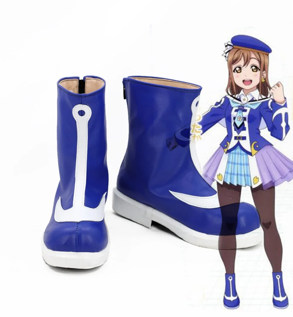Женские ботинки для косплея Love Live Aqours синие все стильные | Тематическая одежда и