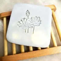 size 5x5cm Рисунок лотоса мыло ручной работы штамп прозрачный Diy натуральный акрил органическое декоративное мыло изготовление на заказ Печать - Цвет: size 5x5cm