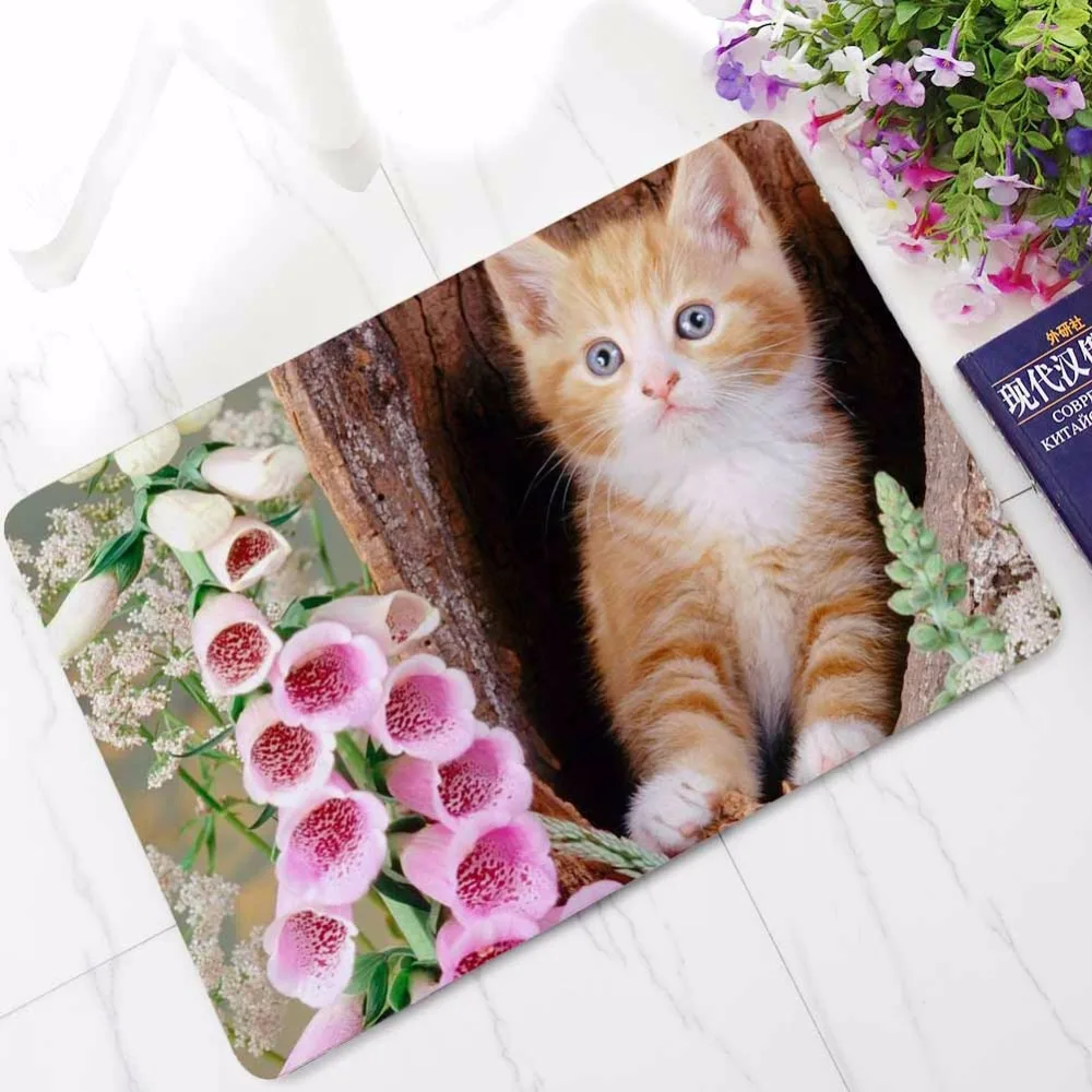 CAMMITEVER молящийся Кот Волк коврик резиновый Добро пожаловать на порог бегун Крытый