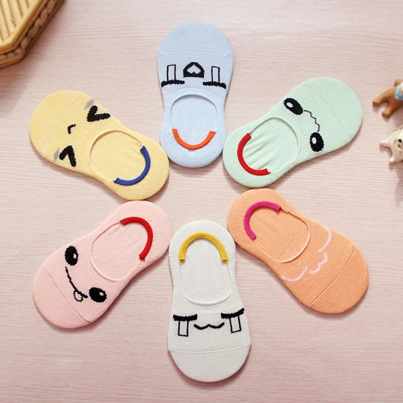 Хлопковые носки-башмачки с рисунком для малышей невидимые носки мальчиков и