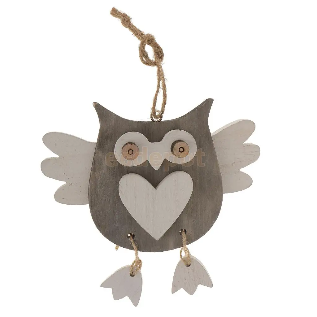 Красивая Сова Форма Деревенский домик деревянная висячая птица украшение дома