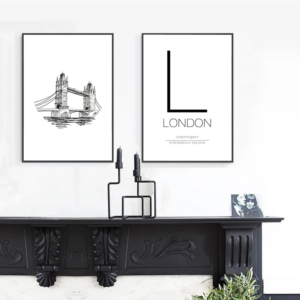 Современная Минималистичная Картина на холсте постер лондонской башни моста