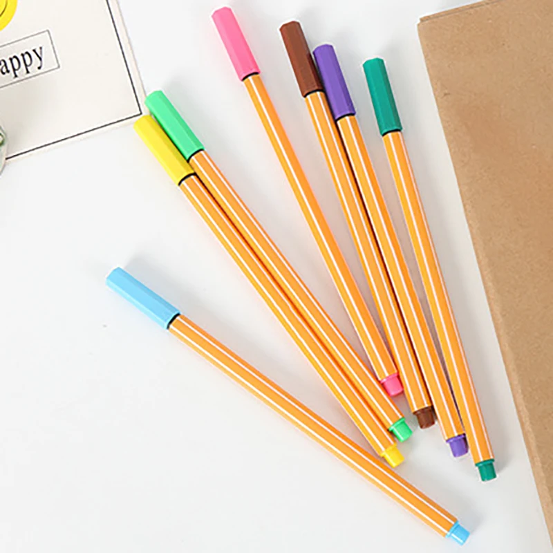 12 цветов Аниме Манга Fineliner ручки Граффити кисть для эскиза ручка маркеры для рисования живопись канцелярские принадлежности Школьные принадлежности