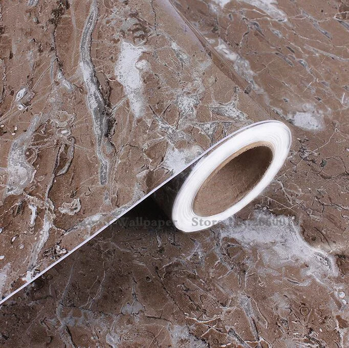 Мраморные самоклеящиеся обои для украшения кухонной мебели Простой DIY домашний