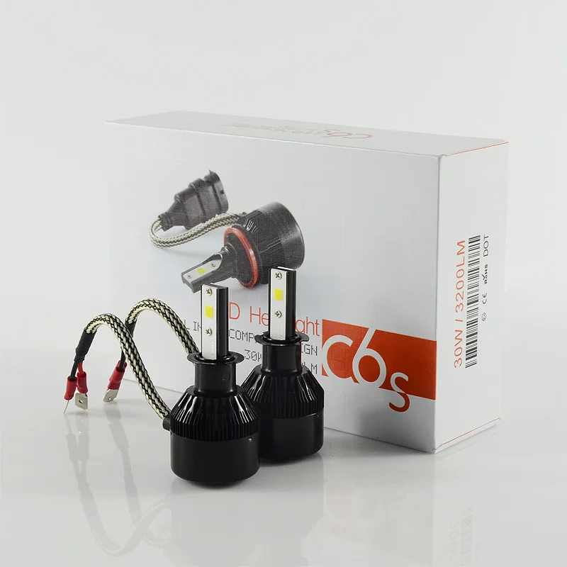 Бесплатная доставка самый дешевый C6S C6 авто светодиодный лампы KIT огни 60 Вт 6400LM IP68