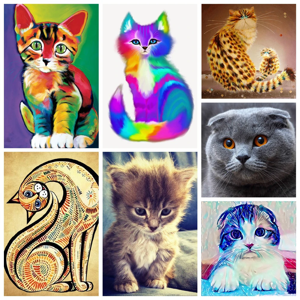 MaxLeSea Алмазная краска ing кошки частичное животное пересечение Стразы Вышивка по