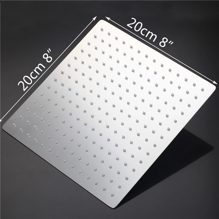 kemaidi bathroom shower head chrome brass led square rain shower head top over shower sprayer for 8 10 12 16 20 24 free global shipping