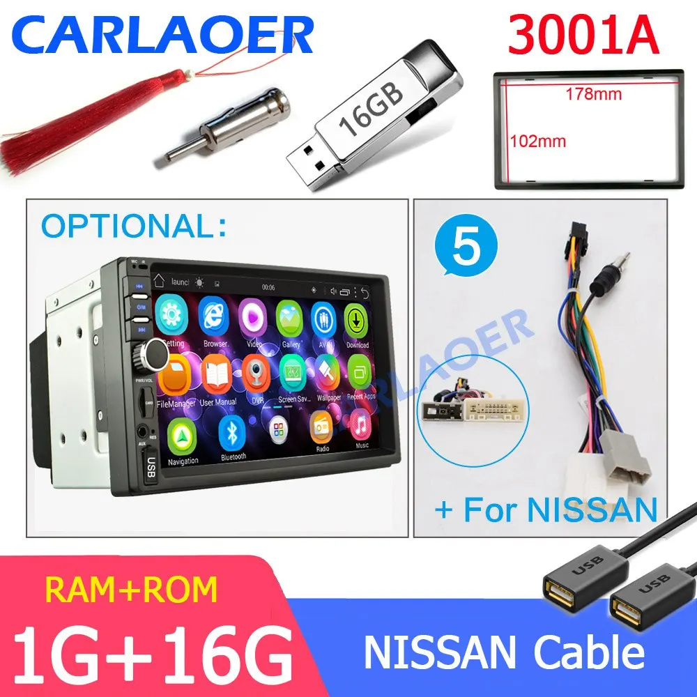 7018A 1G NISSAN 2G ram 2 din автомагнитола 2Din Android Автомагнитола мультимедийный плеер Авто Аудио для Nissan hyundai Kia toyata lada Chevrolet Ford BYD - Цвет: 7018A 1G NISSAN