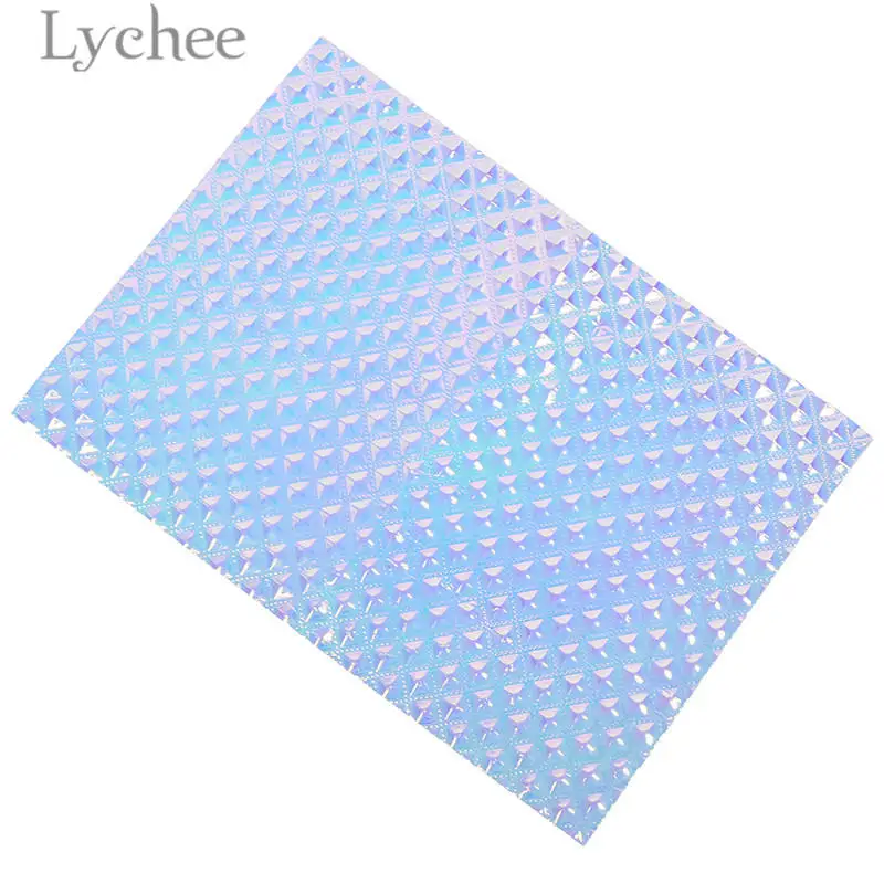 6 Lychee Life 21x29 см A4 красочные лазерные ткани из искусственной кожи голографическая Синтетическая Кожа DIY материал для сумок одежды - Цвет: 6