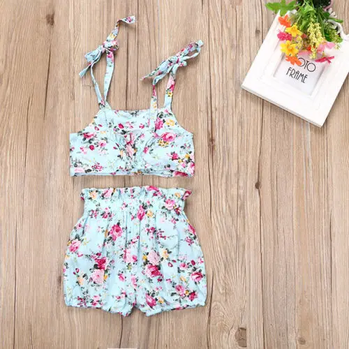 2 шт. цветочный купальный костюм для маленьких девочек комплект бикини