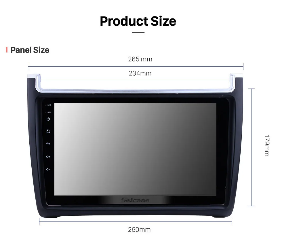Seicane 9 дюймов 2Din Android 8,1 gps Автомагнитола Bluetooth для Фольксваген Поло 2012 2013 поддержка DVR 1080P