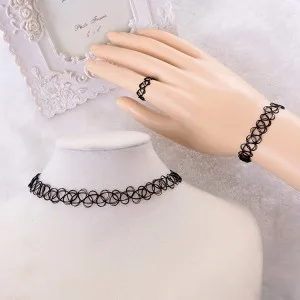 Лидер продаж Женский винтажный Чокер тату из эластичного материала ожерелье в