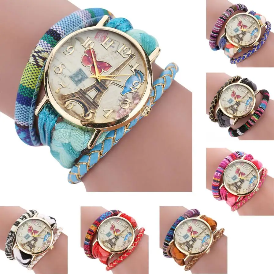 Высокое качество Для женщин часы Стильный sleek стильный и шикарный вязаный