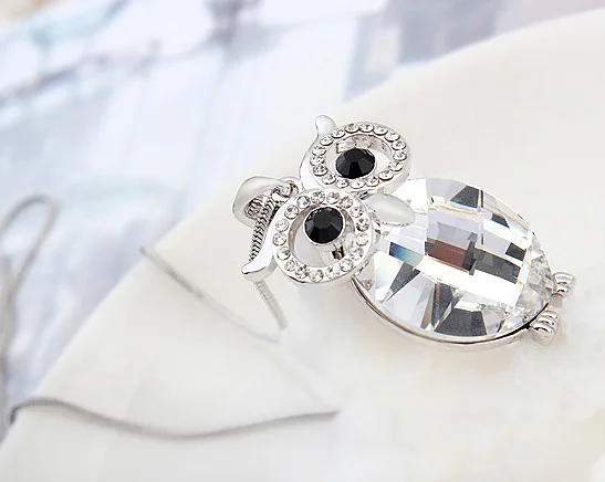 

High Quality Authentic Crystal From Swarovski Sparkling Women Sweater Chain Necklace Owl Design Pendant Necklaces Jewelry