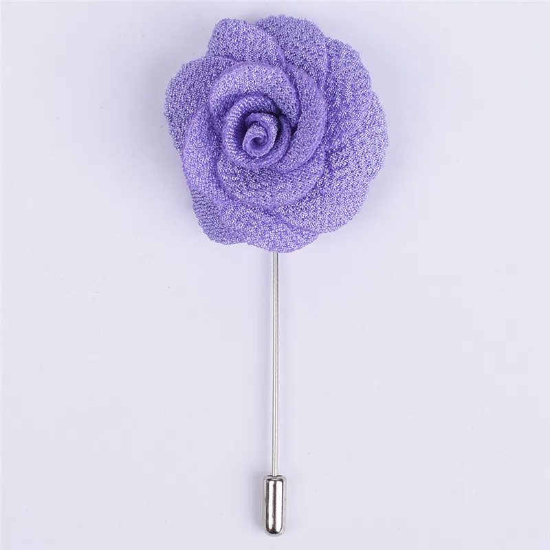middle purple Горячая Стиль друга жениха, жених бутоньерка шелк атласная роза яркого цвета Для мужчин Свадебная вечеринка для выпускного вечера человек костюм корсаж брошь на булавке XH011-J - Цвет: middle purple