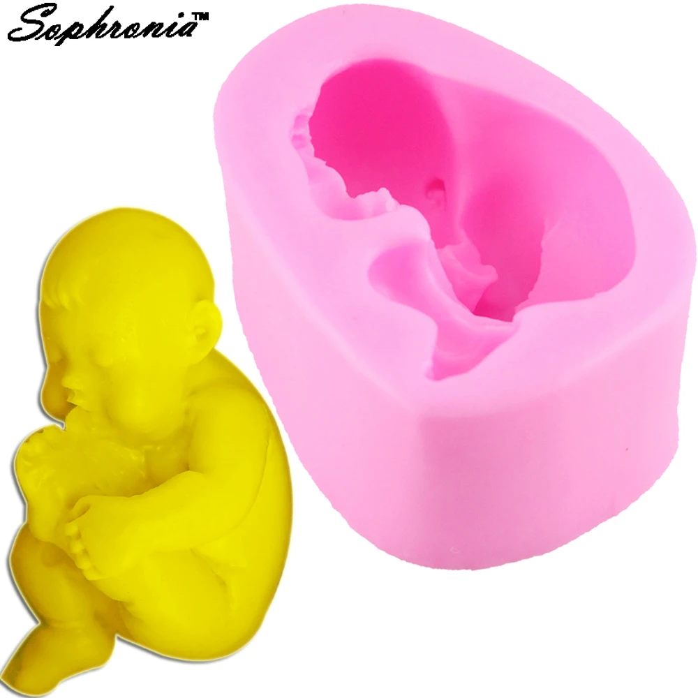 3D Sleeping Baby Candle Moulds Soap Mold Kitchen-Baking Resin Silicone Form Home Decoration DIY Clay Craft Wax-Making F1049 | Дом и сад