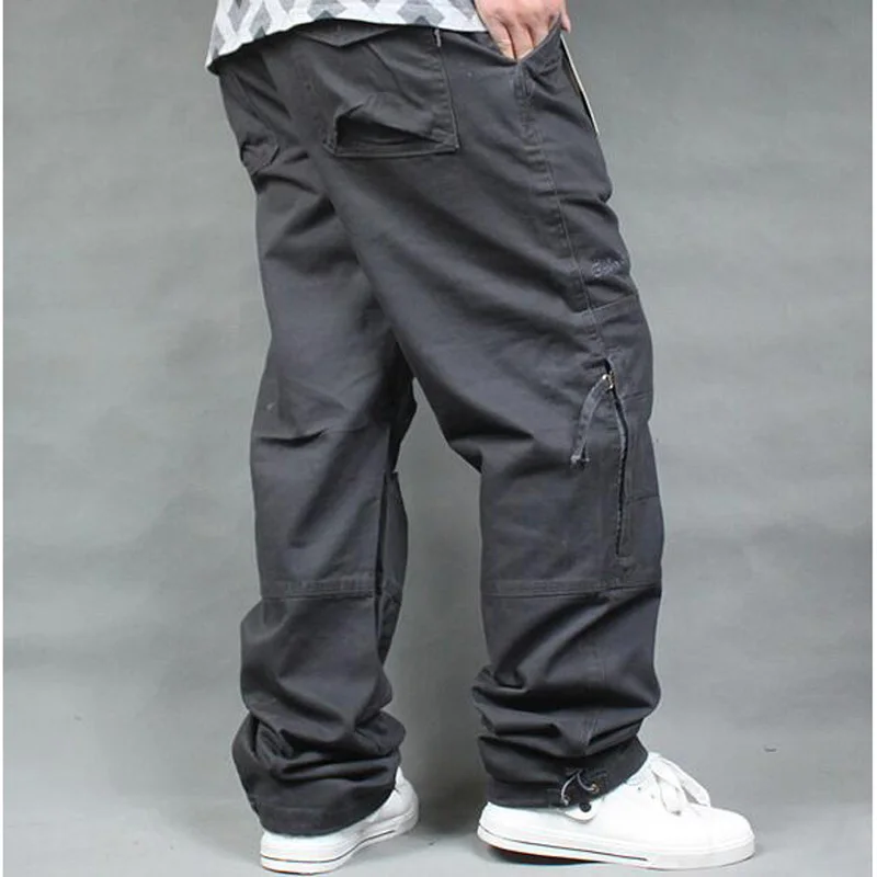 Мужские спортивные брюки в стиле хип хоп свободные карго с широкими штанинами