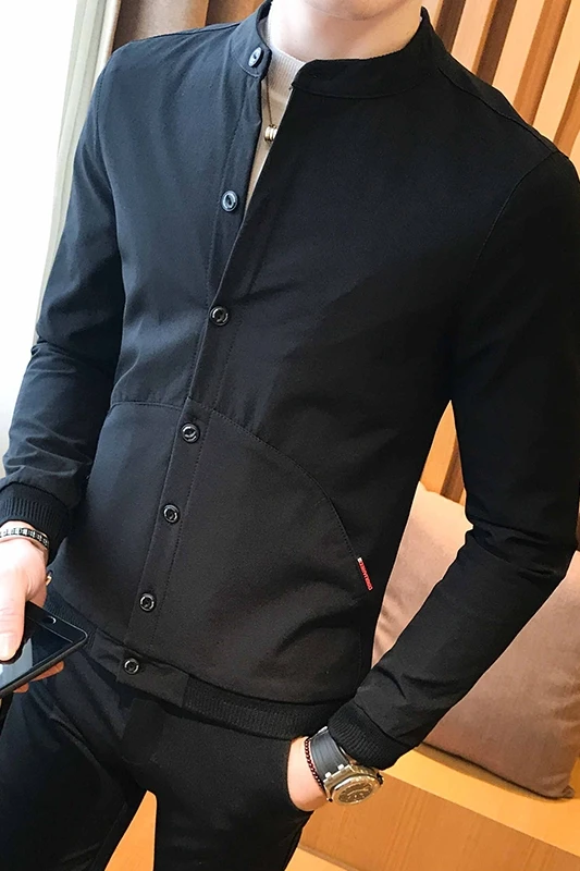 

Loldeal Men's Fall Cotton Casual Bomber Jacket Plain Color Jacket with Velvet Thick Coat